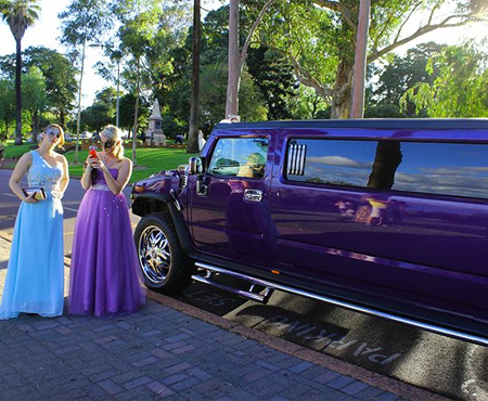Midnight purple Hummer Limo for hire Geelong